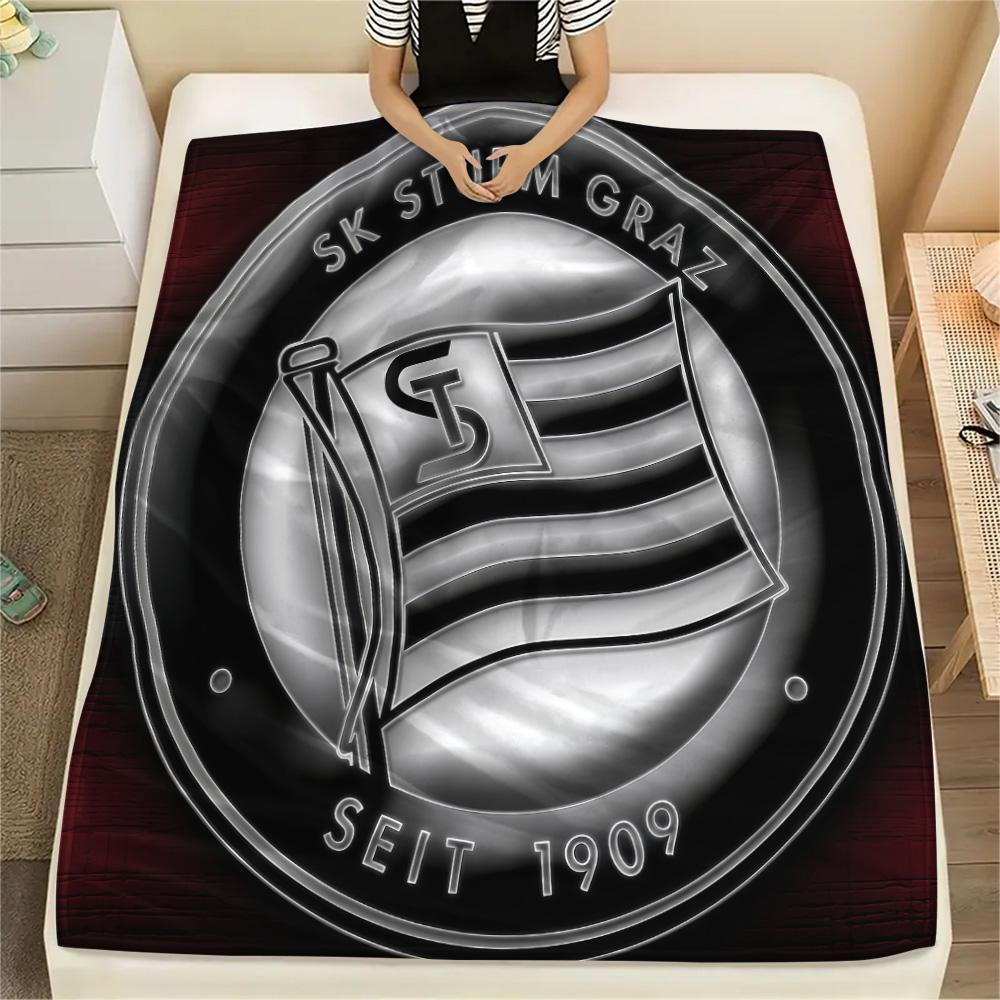 SK Sturm Graz logo FlAannel Blanket, High quality Comfortable for All Seasons, Home Decor, Warmth and Comfort