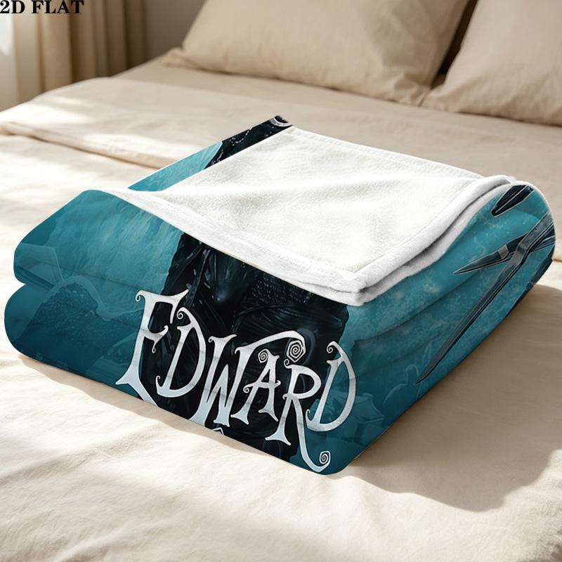 1PC Edward Scissorhands Patterned Flannel Blanket Suitable For All Seasons For Home Decor Warmth And Comfort Gifts Holiday Present