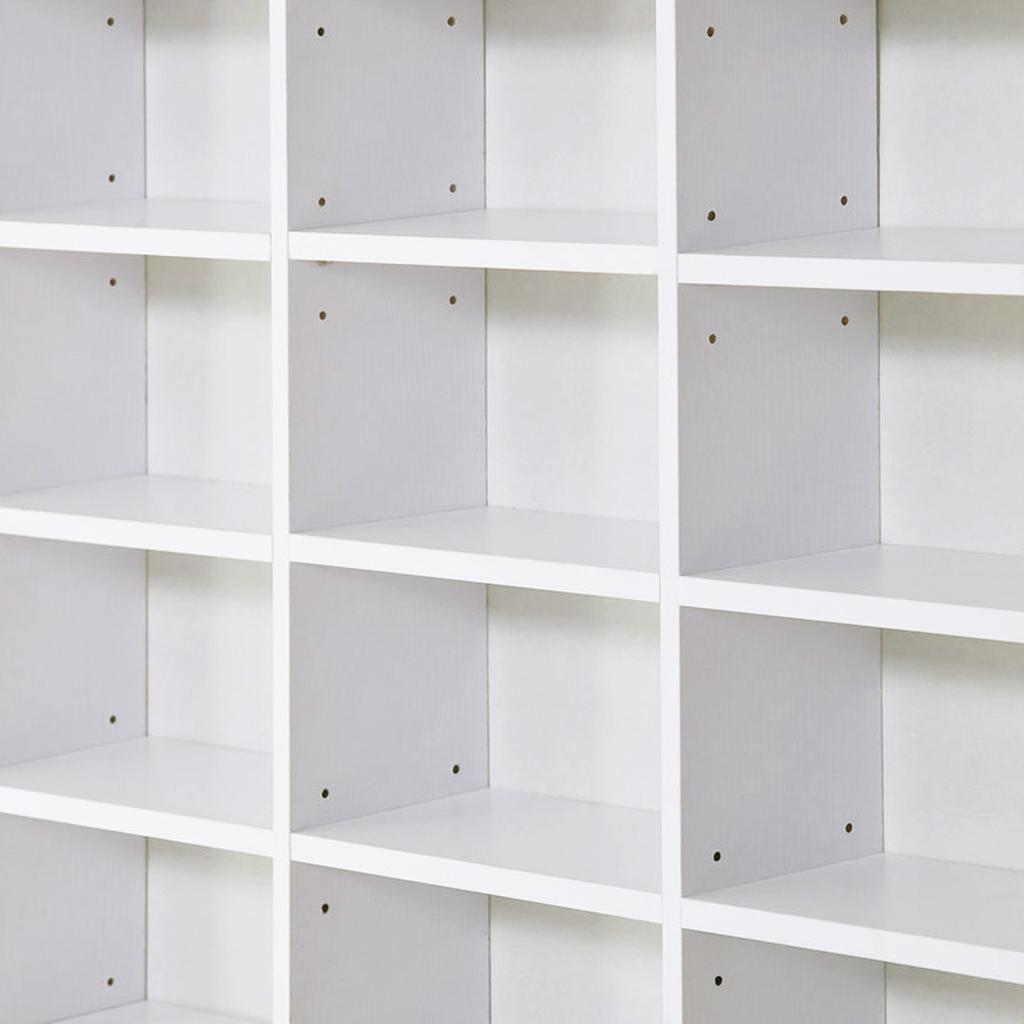 CD/DVD Storage Shelf, Storage Unit for 1116 Cds, 36 Height-Adjustable Compartments, White