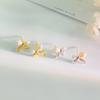 Sweet Pearl Bow Earrings for Women with Light Luxury Fairy Style Versatile Pure Earrings