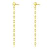 [JEWELRY TAKEDA] Серьги-цепочки «Лепесток» из 9-каратного желтого золота. Элегантный длинный дизайн с мотивом лепестка. Нежный и сверкающий. 4,5 см в длину. Набор для обоих ушей