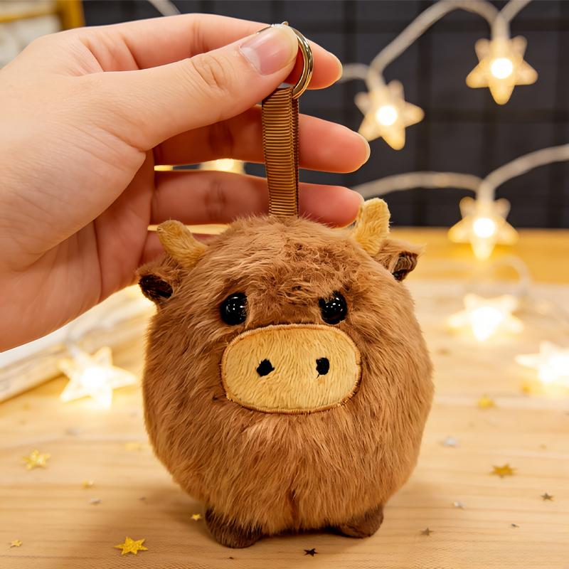 10 см Кавайные Плюшевые Игрушки Коричневая Корова Брелок Подвеска на Сумку Супер Милые Куклы Животных Многофункциональный Декоративный Подвес Подарки Для Ребенка