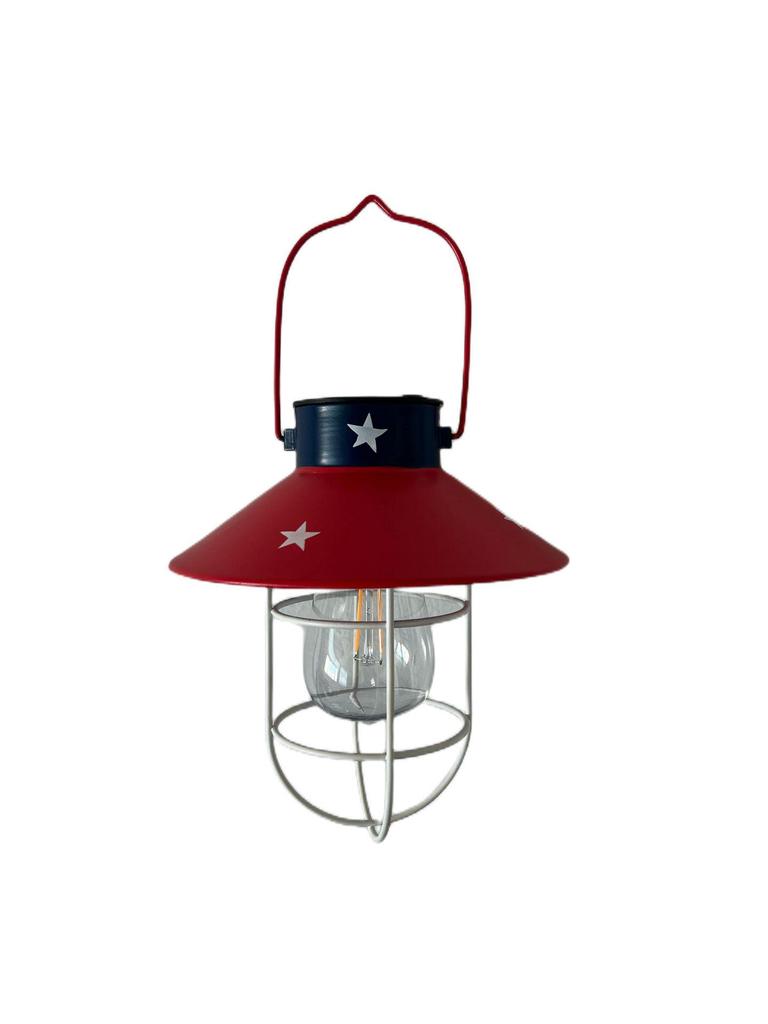 Outdoor Waterproof Retro Wrought Iron Solar Hanging Light for Garden and Camping