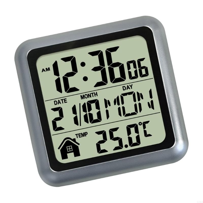 62KD Large Screen Digital Clock For Bathroom Shower Waterproof Temperature Display