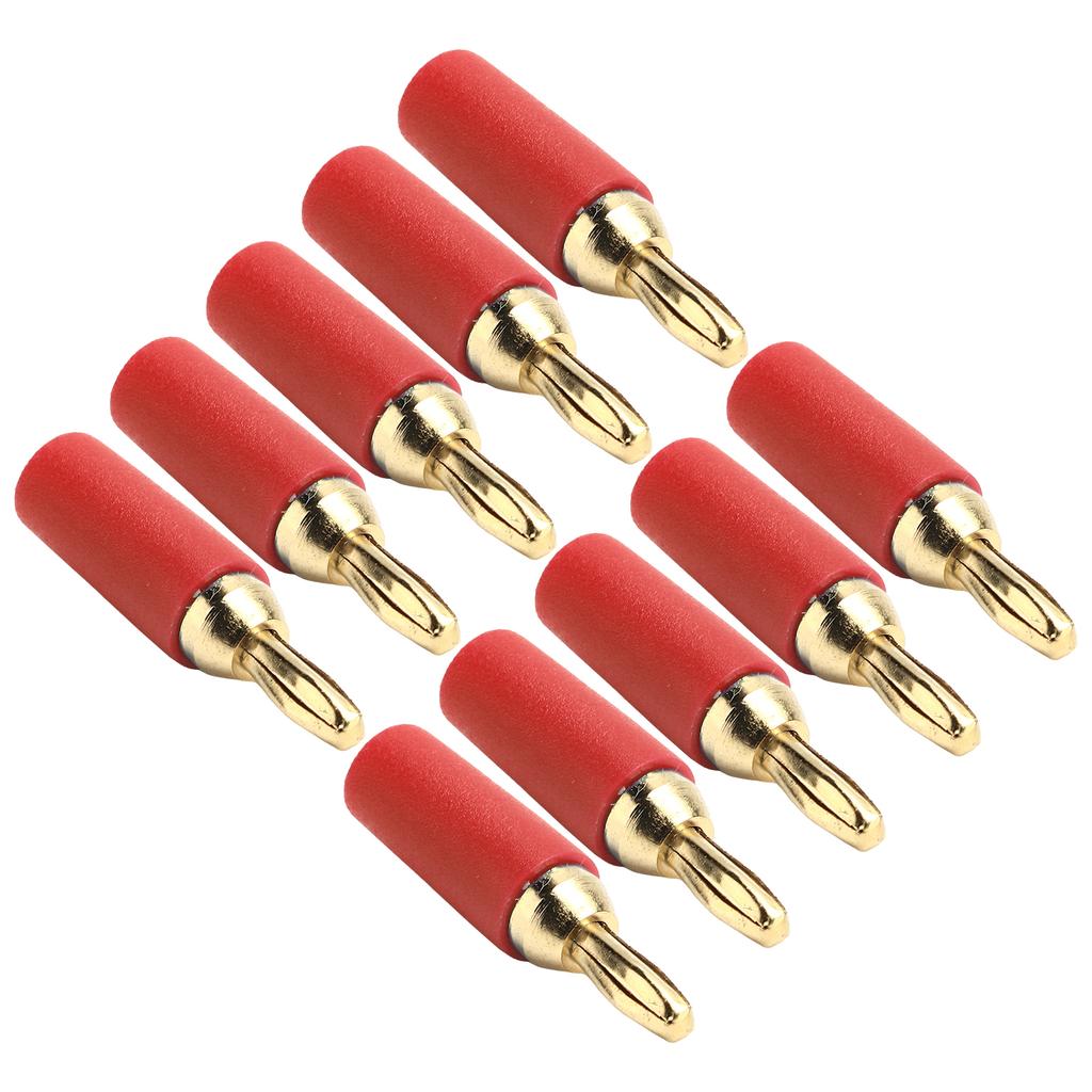 10Pcs Banana Plug 2.5mm Gold Plated Brass Solder Type Male Connector Accessory Set Kit