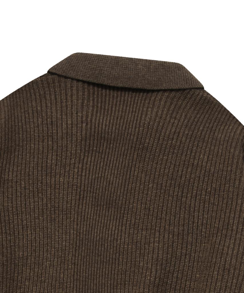 COVERNAT Lambswool Collared Knit Beige