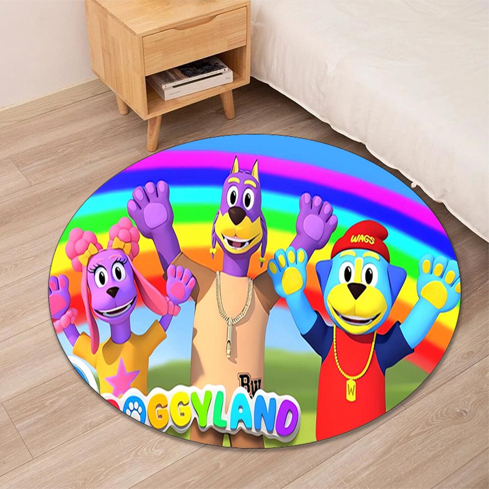 Doggyland Printed Round Rug Carpet Chair Rug Area Rug Entryway Doormats,for Office Chair Living Room Bedroom Kitchen Room.