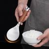 1/2Pcs Rice Scoop Thickened Stainless Steel and Wooden Handle Spoon Non-stick Rice Spatula Household Restaurant Kitchen Tools