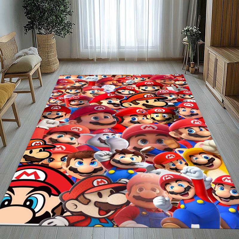 Retro M-Mario Bros Game Cartoon Living Room Non-Slip Area Rug Soft Carpet for Bedroom Kids Playroom Sofa,Home Decor Doormat Gift