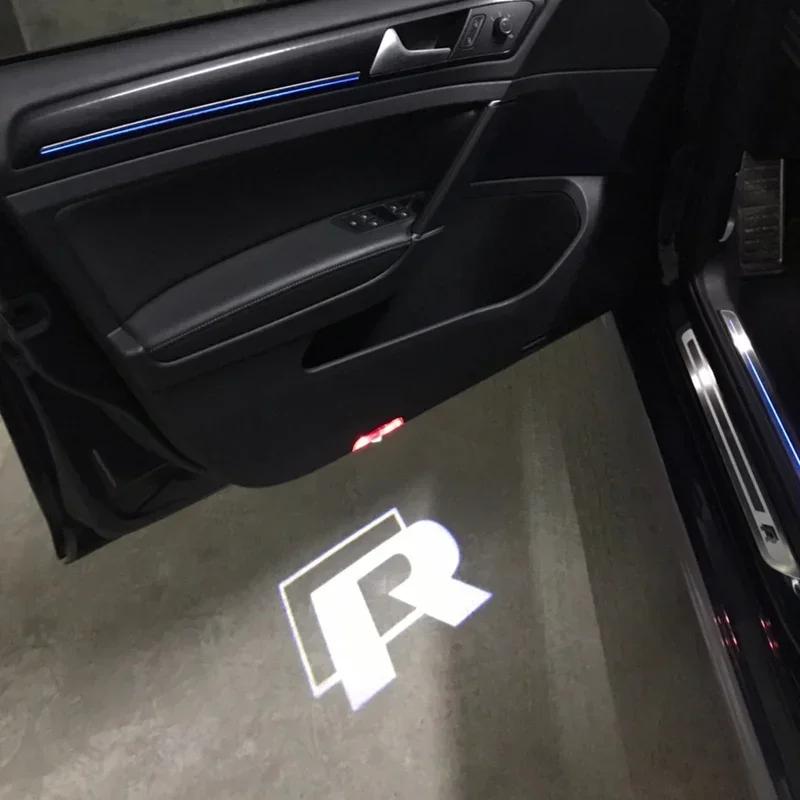 2026 Hot For VW VOLKSWAGEN 2Pcs LED for Golf 5 6 7 8 SR R LINE LOGO Tiguan Arteon CC Jetta Passat EOS POLO Car Door Projector Li