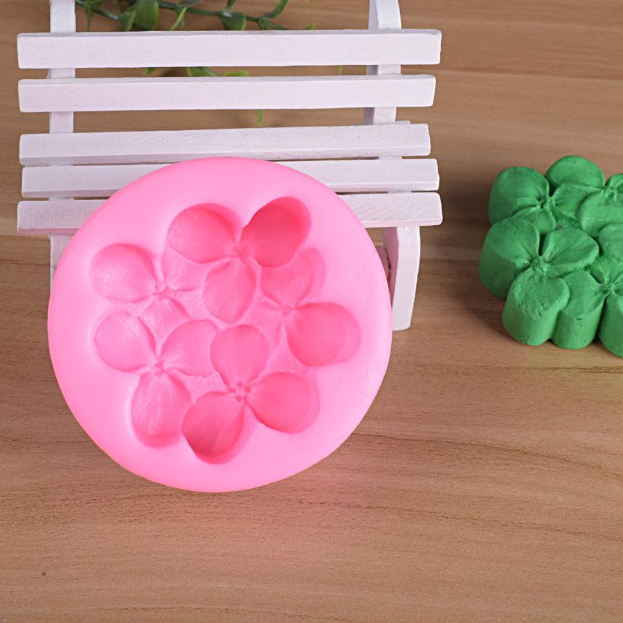 Силиконовая форма клевер внахлест цветок форма для мыла DIY форма для выпечки ручной работы