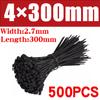 500/1000PCS 3*100 3*150 4*200 Nylon Self-locking Plastic Tie Black Cable Tie Fastening Ring Zip Wraps Strap Nylon Cable Tie Set