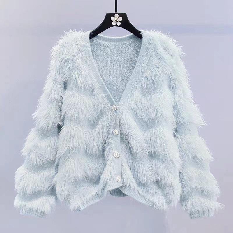 Кардиган, свитер, женский топ, супер фея, норковое флисовое женское пальто с длинными рукавами, модное иностранное женское пальто с длинными рукавами