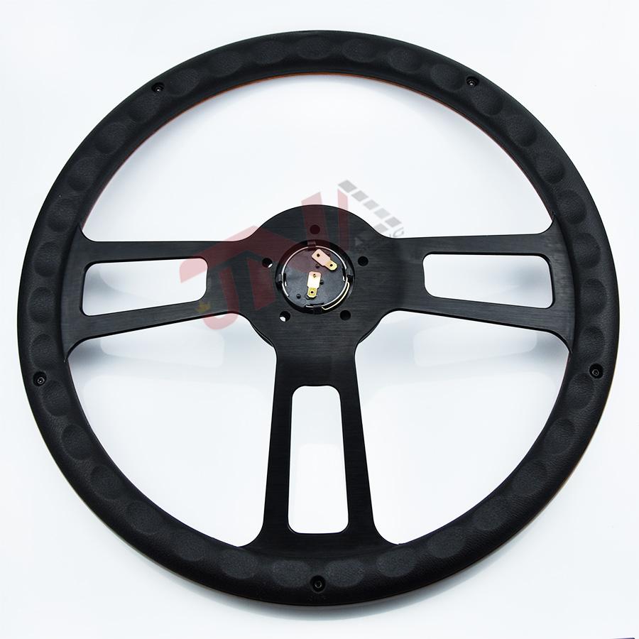 18 Inch Chrome Semi Truck Steering Wheel with 5 Hole Wood Film Steering Wheel