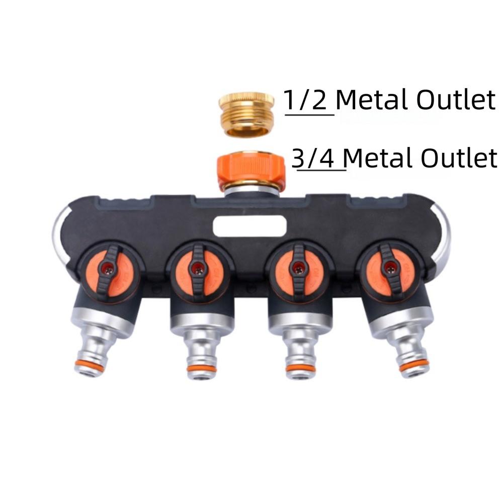 4 Independent Switches Garden Hose Splitter Splitter Design Durable Material Hose Connector Splitter Tap Connector Robust Valve