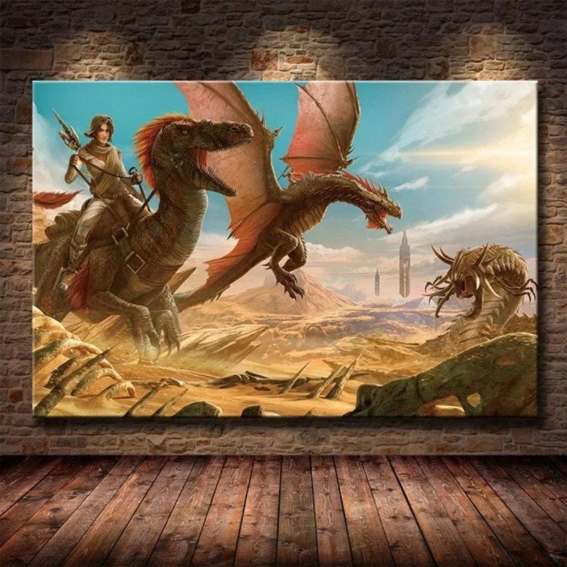 Модульный холст Ark Survival Evolved Картины Живопись Игра на выживание Домашний декор Принт Постер с динозавром Гостиная Современное настенное искусство