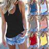 Женские топы с v-образным вырезом большого размера, однотонная футболка без рукавов, майка, рубашка
