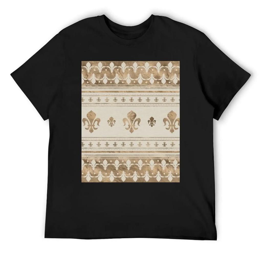 Футболка Fleur-de-lis Пастельное золото мужская одежда уличная одежда для мальчиков белая мужская футболка
