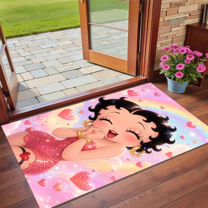 Crystal Velvet Rug Soft Non Slip Indoor Floor Mat Home DecorBetty Boop