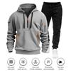 Комплект из 2 предметов: мужская толстовка, брюки, комплект с капюшоном, завязками на шнурке, длинные спортивные топы с эластичной талией, длинные брюки, однотонный мешковатый спортивный костюм