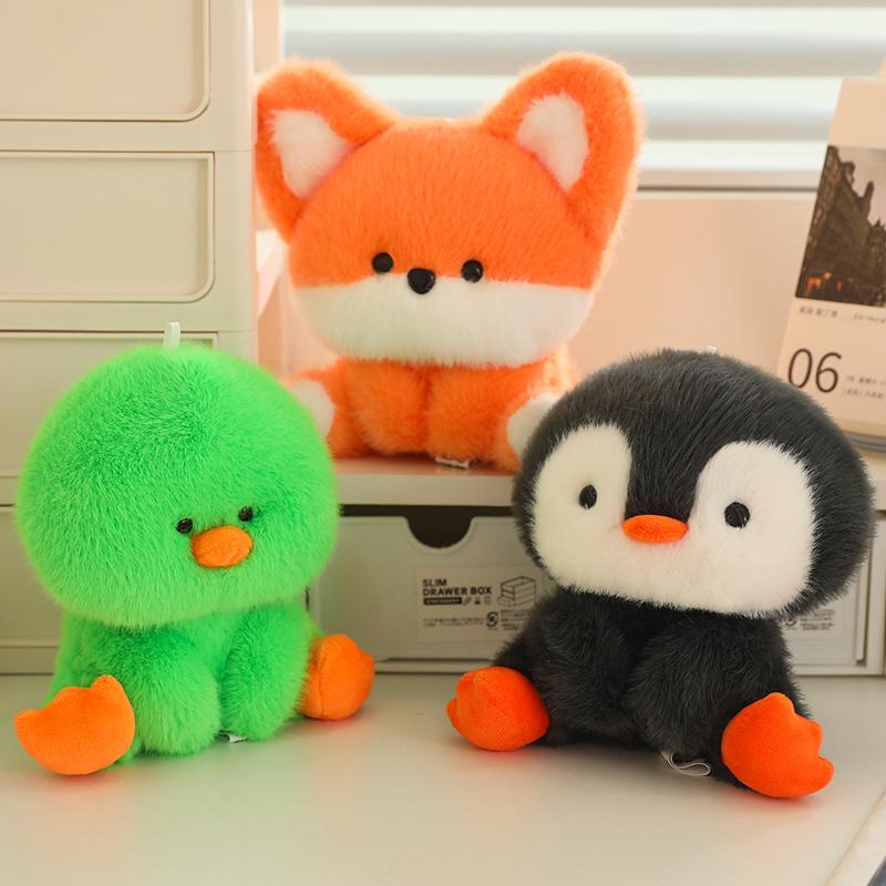 14 см милый мультяшный утенок, пингвин, кот, лиса, кролик, плюшевая игрушка-животное, кукла, украшение для офиса, рождественский забавный подарок для детей