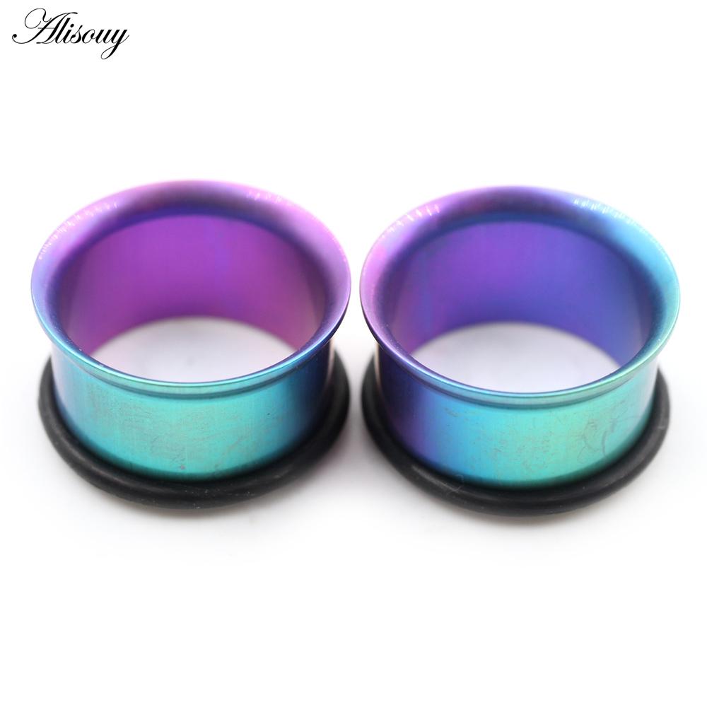 Alisouy 1PC 6-25mm G23 титановый градиент цвета расклешенные ушные зонды туннели заглушки растяжители расширители пирсинг плоти украшения для тела