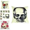Skeleton Head Throw Pillow Cover With Linen Fabric For Home Decor And Living Room