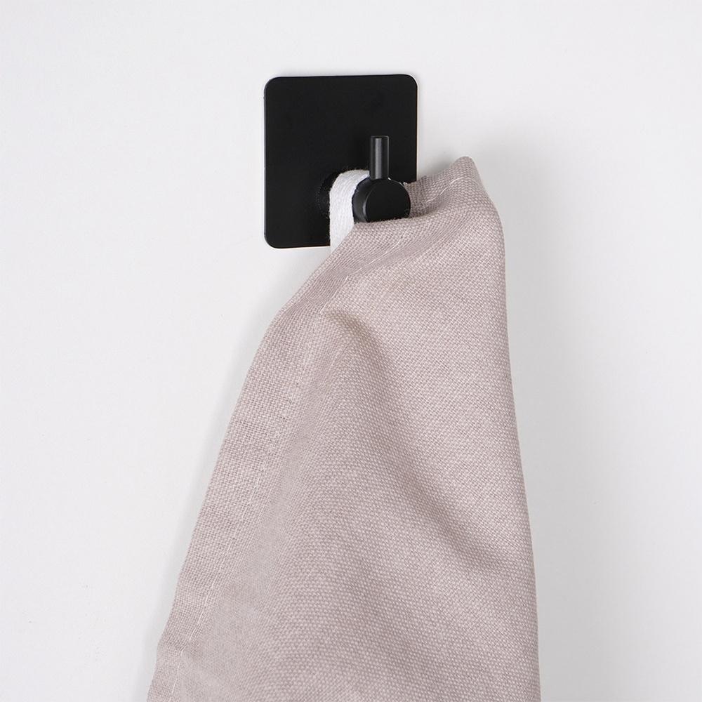 Self-Adhesive Hanger Hook, Steel, Black, 8 Pcs.