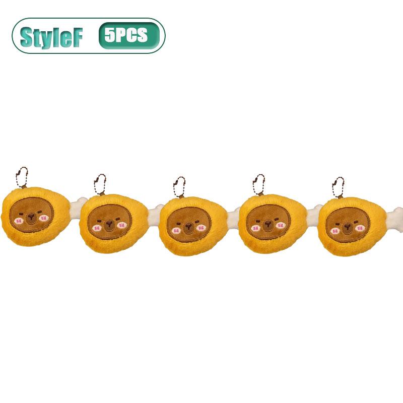 1-10PCS Adorable Capybara Plushie Keyring Funny Bread Topper Anime Style Fluffy Hanging Toy Cute Food Decor For Teens