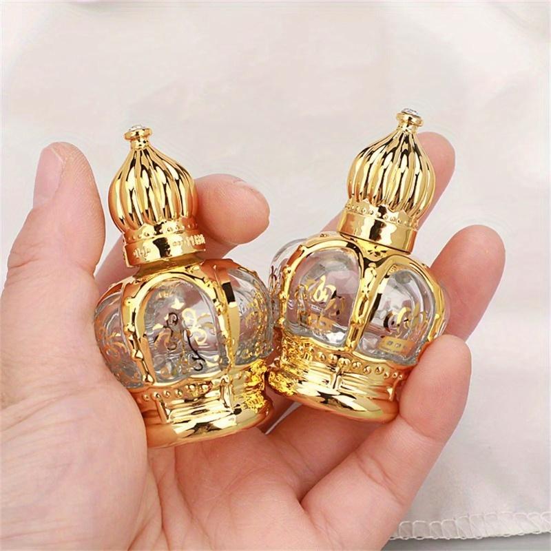 15ml Random Patterns Luxury Golden Essential Oil Roller Bottle Refillable Perfume Bottle Glass Roll-On Essential Oil Bottle Cosmetics Container