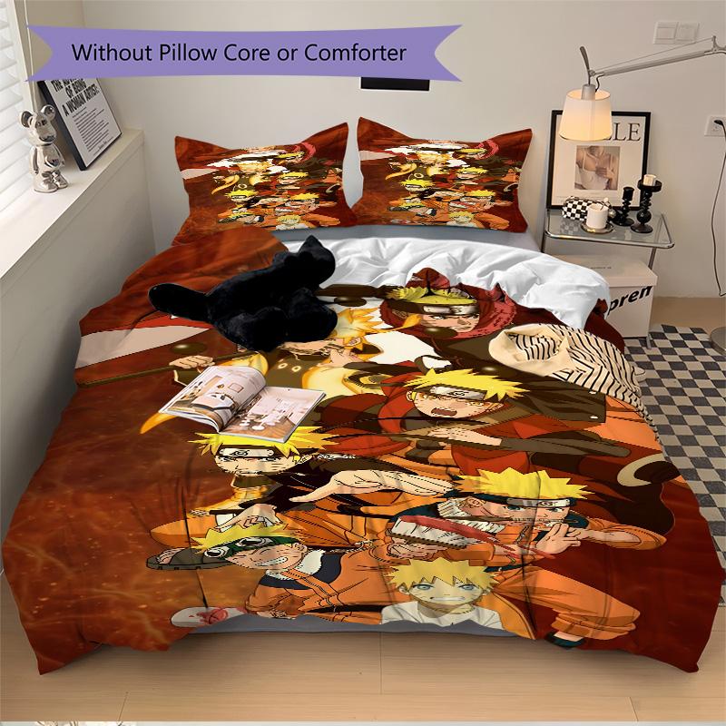 Naruto Evolution Print 3Pcs Bedding Setduvet Cover With 2 Bedropillowcase Home Birthday Gift