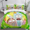 Anime Print R-ick Bedding Set, Home Duvet Cover and Pillowcase King/Queen, Bedroom Decor, Boys and Girls Gift