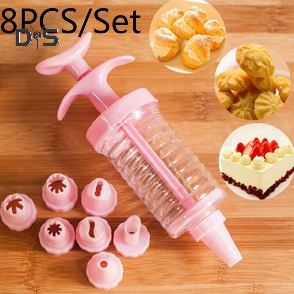 Прочная пресс-форма для изготовления печенья с 8 насадками для торта, нетоксичный набор инструментов