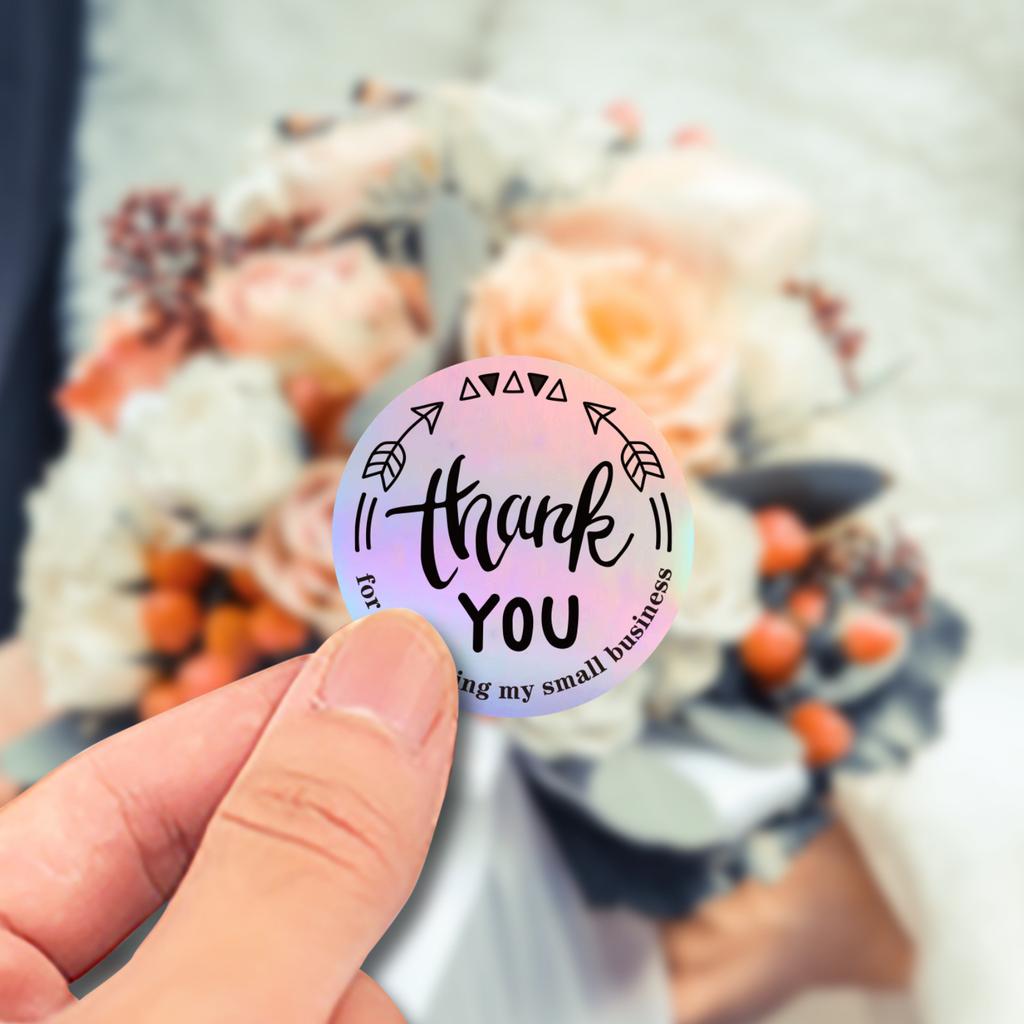 Лазерная наклейка «Спасибо» 500 листов/рулон Спасибо Свадьба Покупки Сумка-тоут Наклейка «Спасибо»