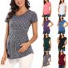 Женская модная блузка для беременных с коротким рукавом, красивая и элегантная футболка