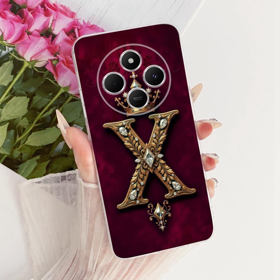 Чехол для Xiaomi Redmi 14C Роскошный с буквой Мягкий тонкий силиконовый Чехол для пары на телефон Для Xiaomi Poco C75 Redmi A4 A3 Pro Redmi14C Funda