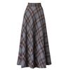 Tooxika: женская юбка средней длины, шерстяная длинная юбка, высокая талия, универсальный клетчатый узор, большой подол, длинная юбка-трапеция