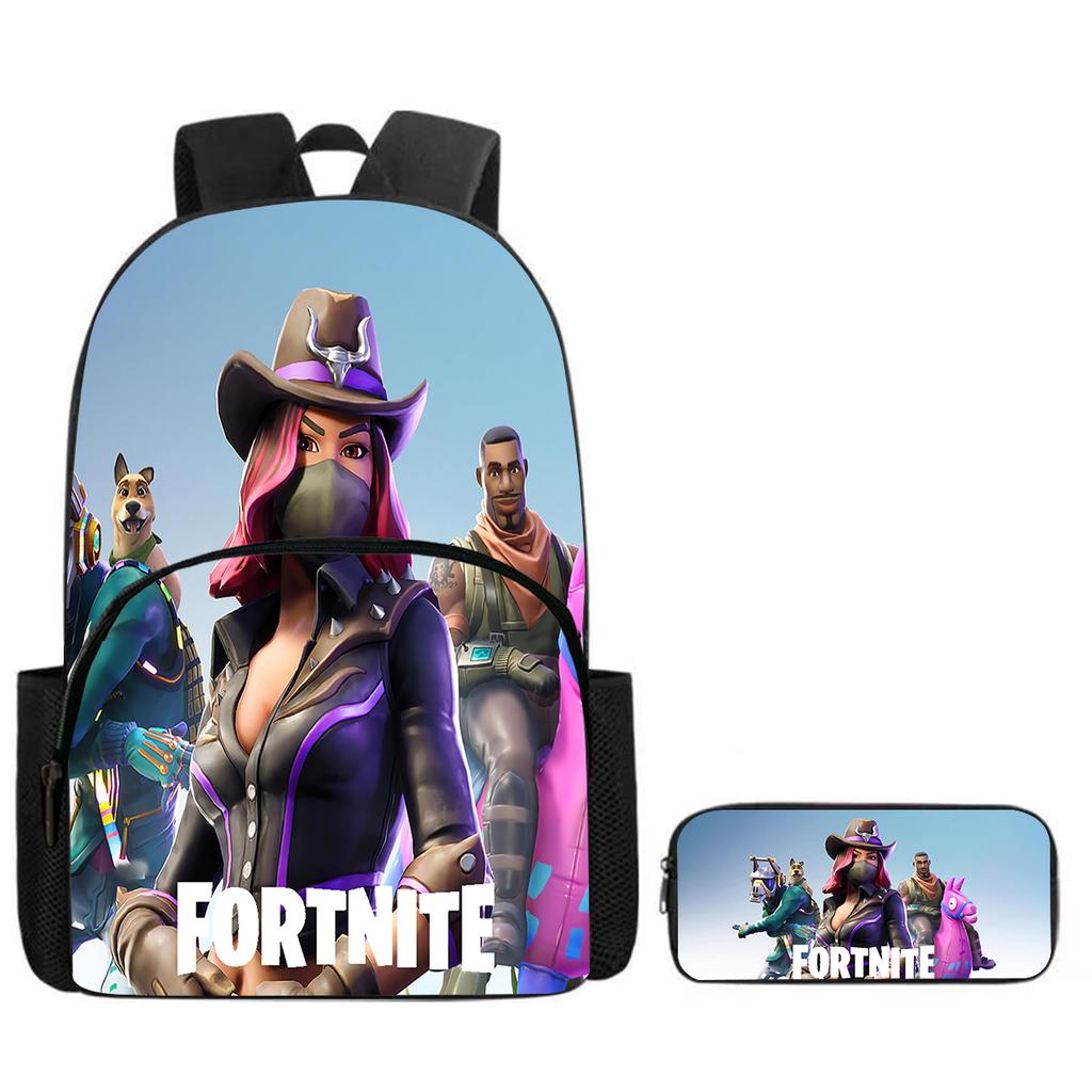 Мультяшный рюкзак Fortnite с передним карманом и пеналом, 2 шт. - Школьный набор для мальчиков и девочек 5-8 лет, Подарок на День знаний