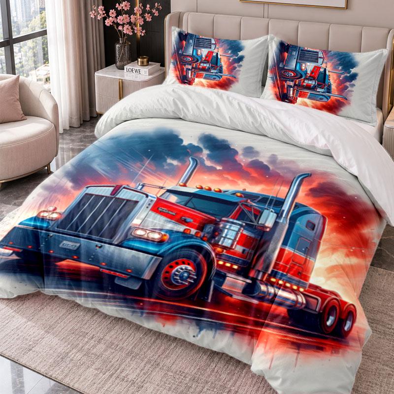 Kenworth Trucks 3Pcs Bedding Set Duvet Cover With Two Pillowcases For Bedroom Home Decoration