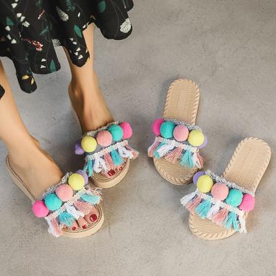 Сандалии для ходьбы для женщин, размер 8, женские сандалии, пляжные модные сандалии, сандалии с кисточками, летние джинсовые босоножки на танкетке, женские сандалии