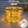 Handmade Rose Mirror Small Night Light Creative Night Gifts DIY Day Mother's Day Rose Light Valentine's Octagon