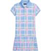 Платье-поло Polo в клетку из хлопкового пике с воротником-поло, детское, сине-фиолетовое 313965182-001