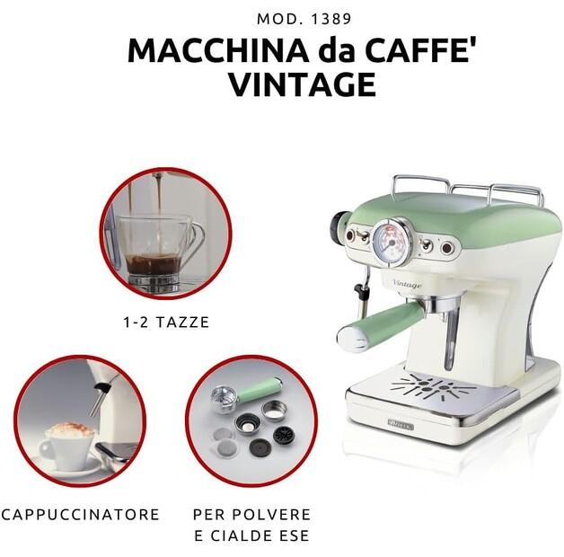 Кофеварка Ariete 1389 Vintage зеленый