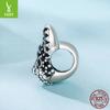 S925 Sterling Silver Boston Dog Beaded Accessories, Exquisite Three-Dimensional Black And White Zircon Beads Loose Beads