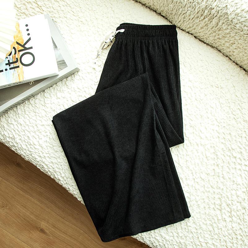Вельветовые брюки, осенние и зимние драпированные брюки с высокой талией, повседневные широкие брюки