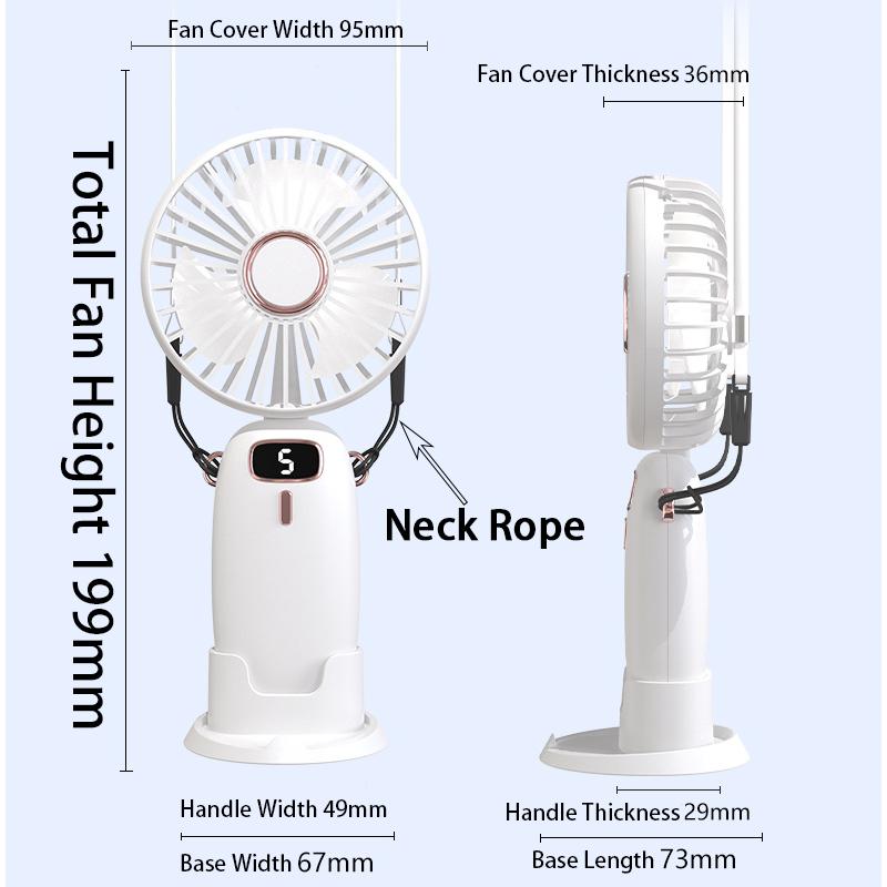 Mini Handheld Small Fan Noise Reduction USB Charging Office Desk Foldable and Portable Hangable Neck Outdoor Handheld Small Fan