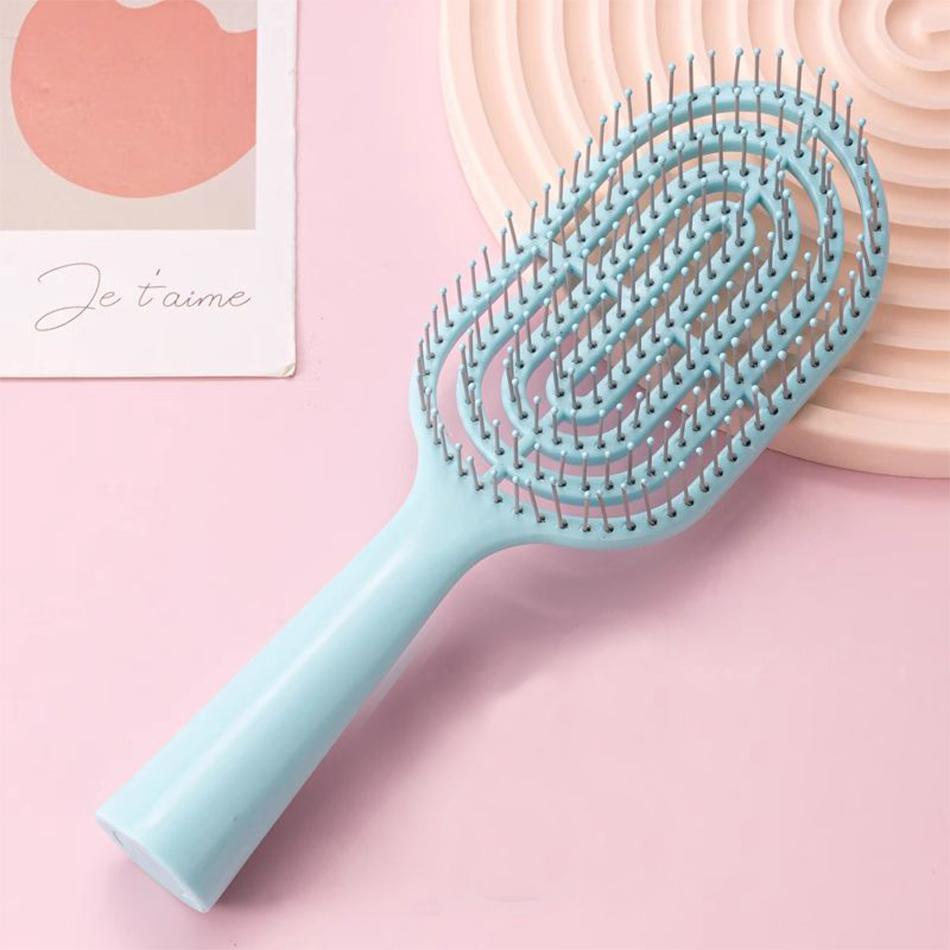 1Pcs Mini Massage Comb Hollow Out Hair Brush Scalp Massage Combs Hair Styling Detangler Fast Blow Drying Detangling Tool