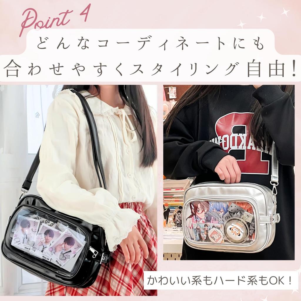 Harujio Ita Small Shoulder Mini Ita Oshikatsu Available in and Popular Bag for Oshikatsu Bag, Bag, Bag, Bag, Black, White, Silver, Cute, Stylish,
