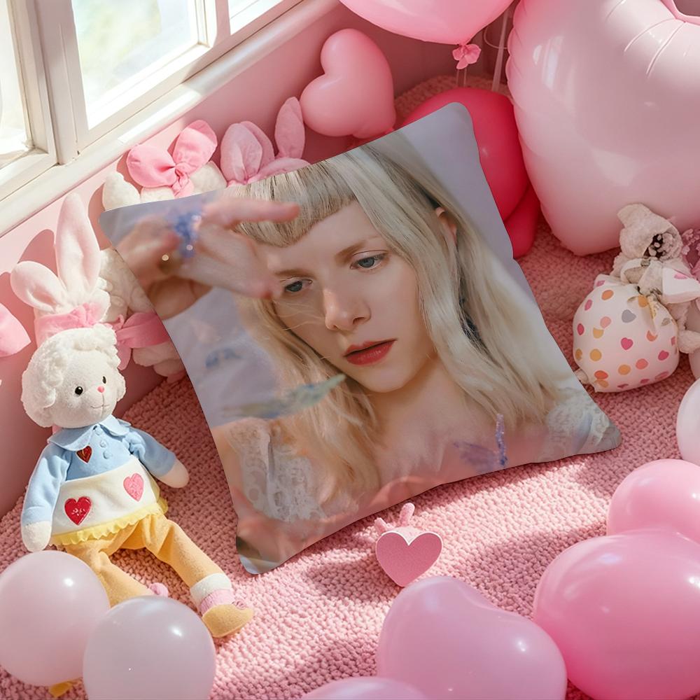 A-Aurora Singer Album Cushion Cover Pattern Printed Pillowcase for Living Room Sofa Cushion Cover & Bedroom Decor
