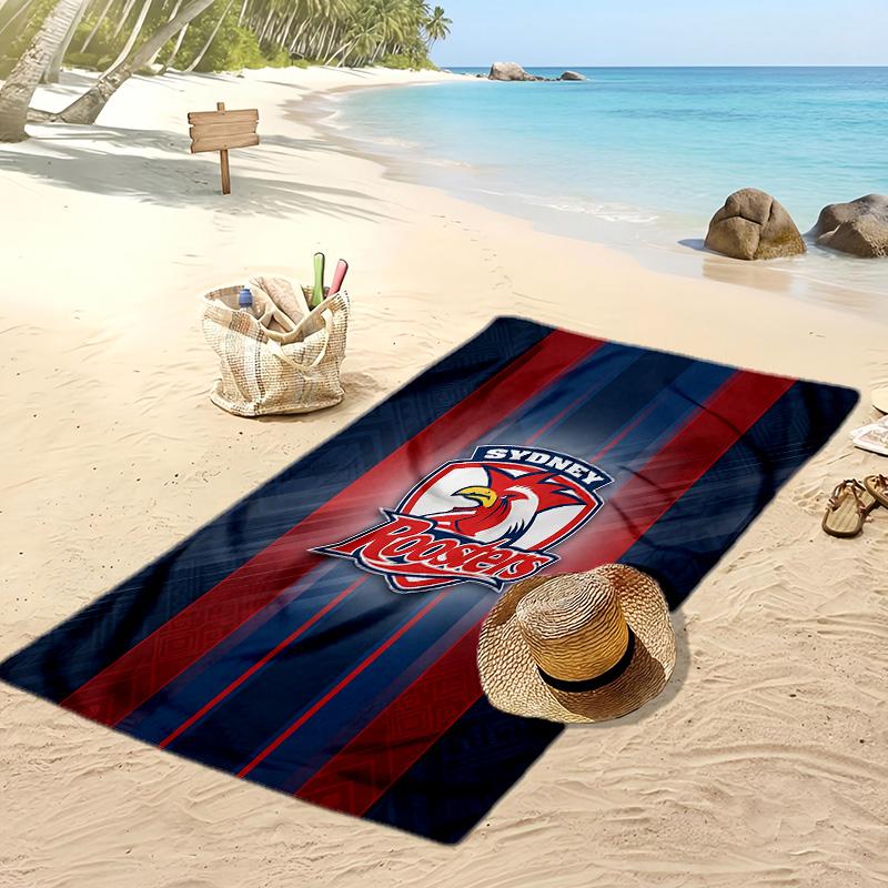 Sydney Roosters Print Beach Towel Soft Portable Quick?dry Towel For Pool Summer Vacation Outdoor Sport